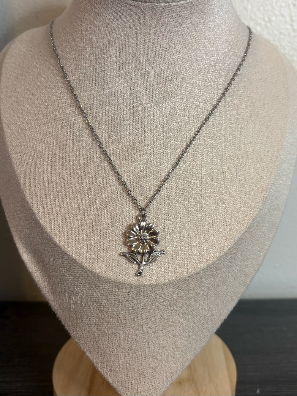 Handmade Silver Flower Necklace